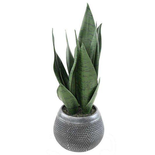 Plante artificielle Sansevieria pot décoratif - succulente pour intérieur - H.49cm vert S