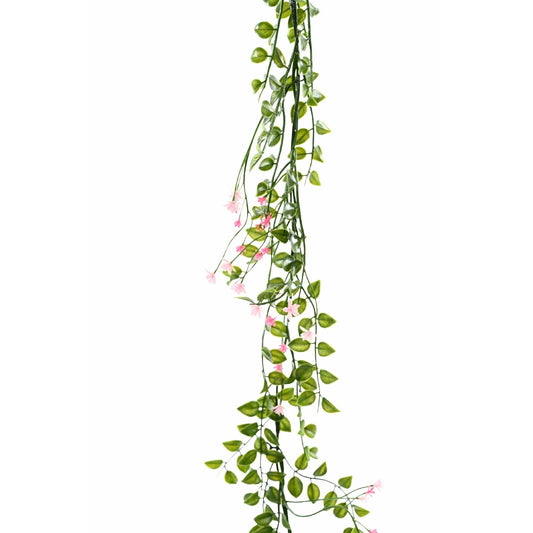Guirlande de Pois fleuri artificiel de 190 cm - rose - Spécial extérieur