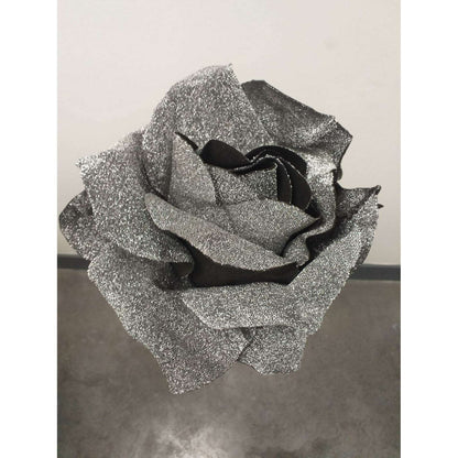 Rose artificielle géante noir pailleté - décoration d'intérieur - H108xØ.28cm ETG MEZZA