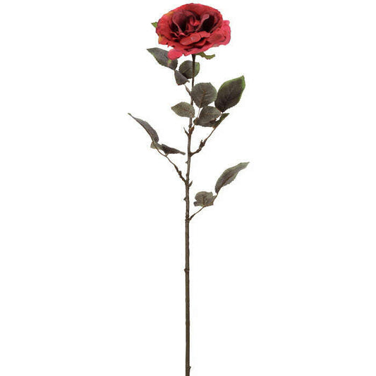 Rose ouverte rouge 80cm